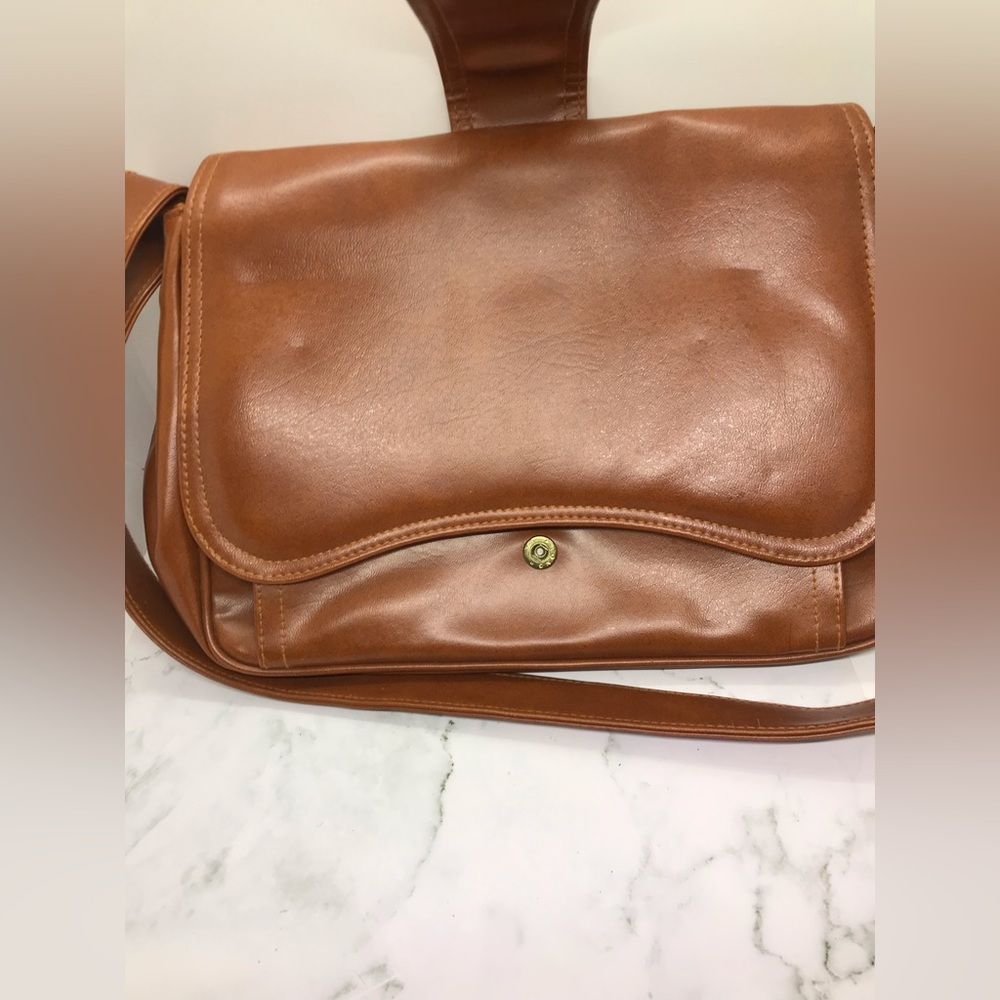 Vintage Brown Leather Shoulder Bag Purse - Picture 2 of 16